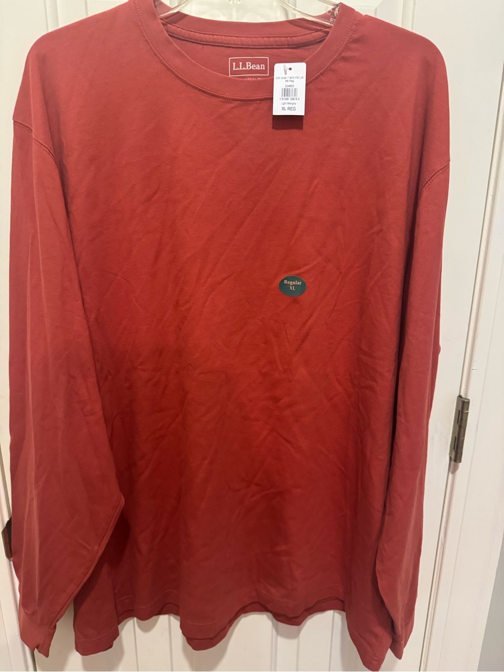 L.L. Bean Men's Long-Sleeve Crewneck Shirt - Burnt Orange